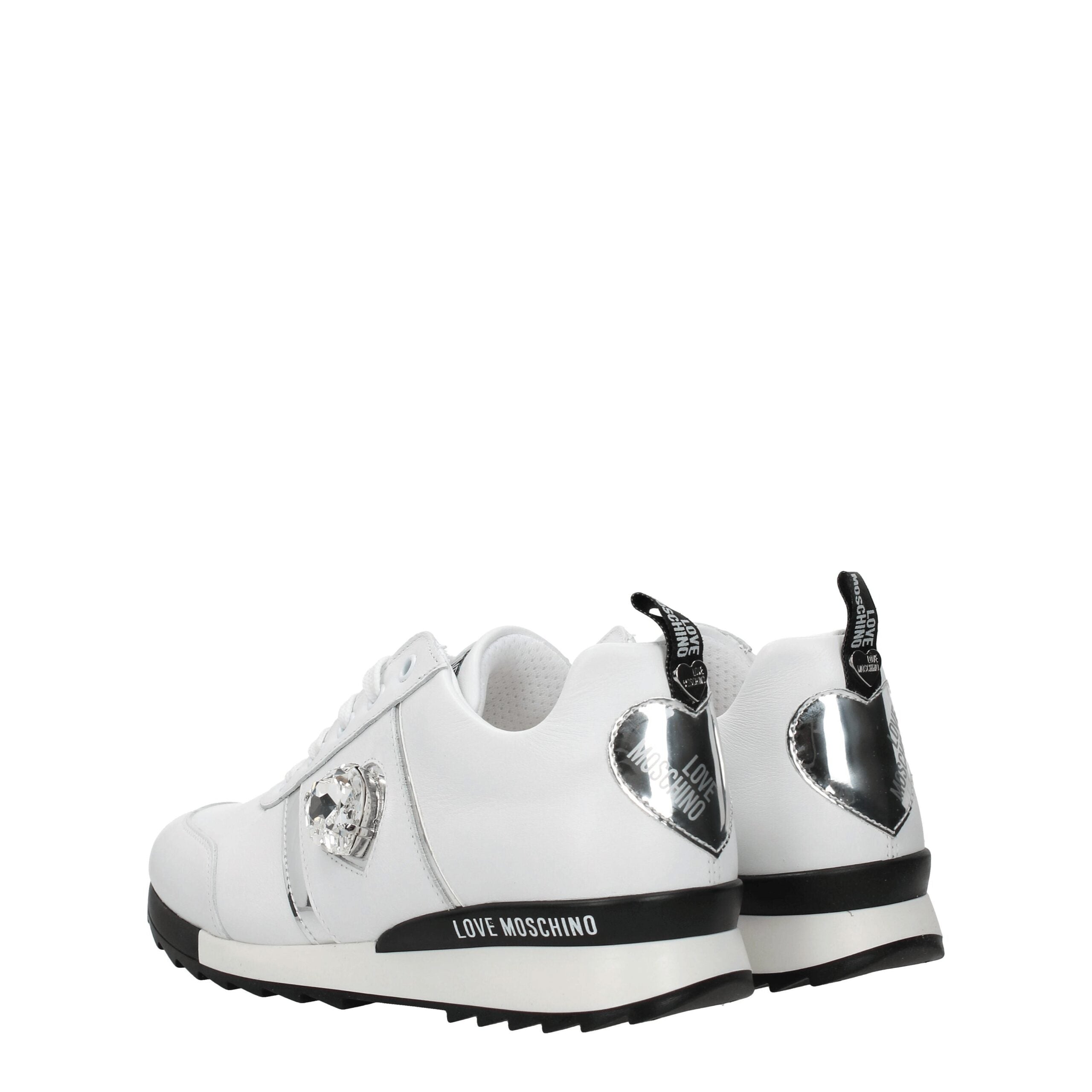 White Leather Low Top Sneakers