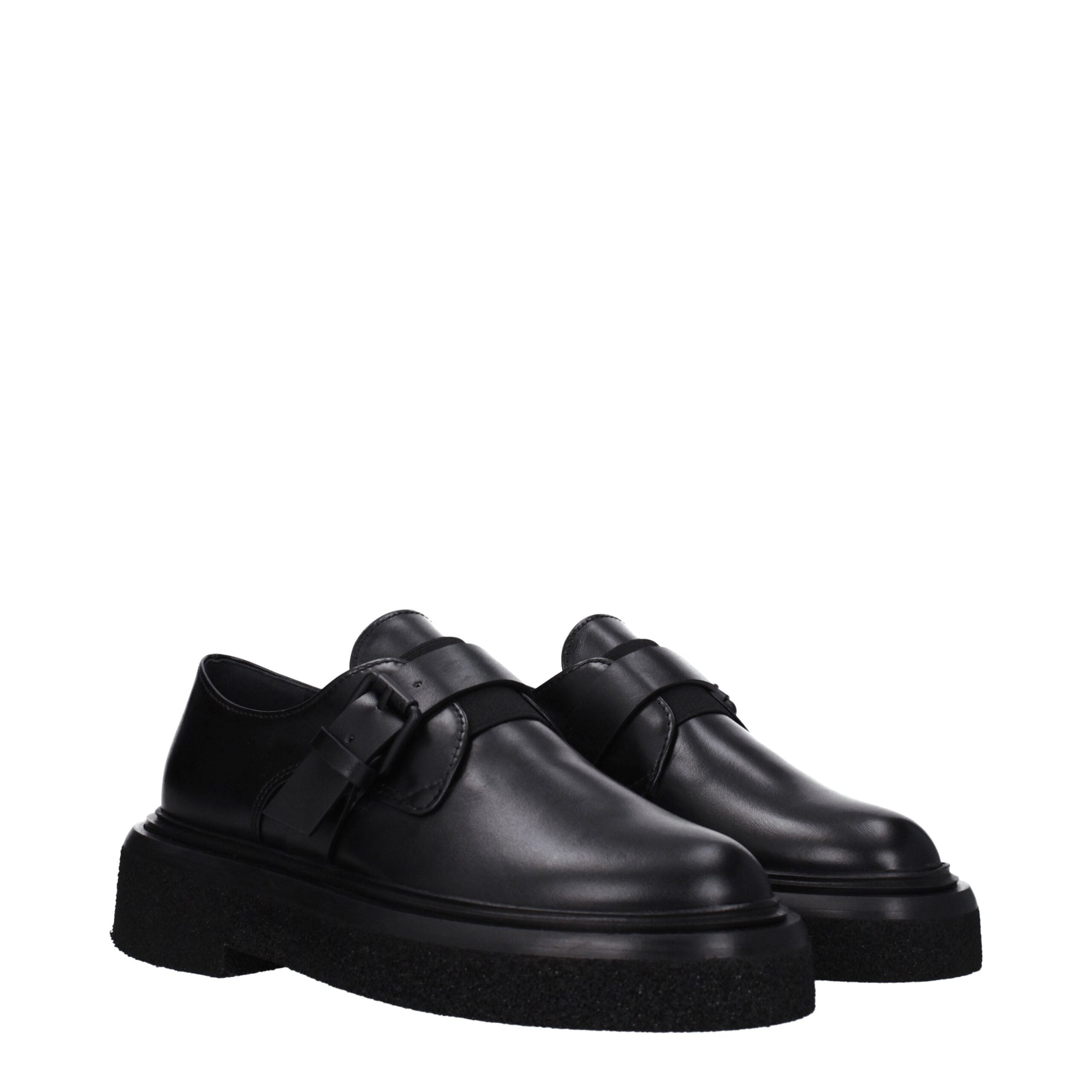 Black Leather Oxfords And Derbies
