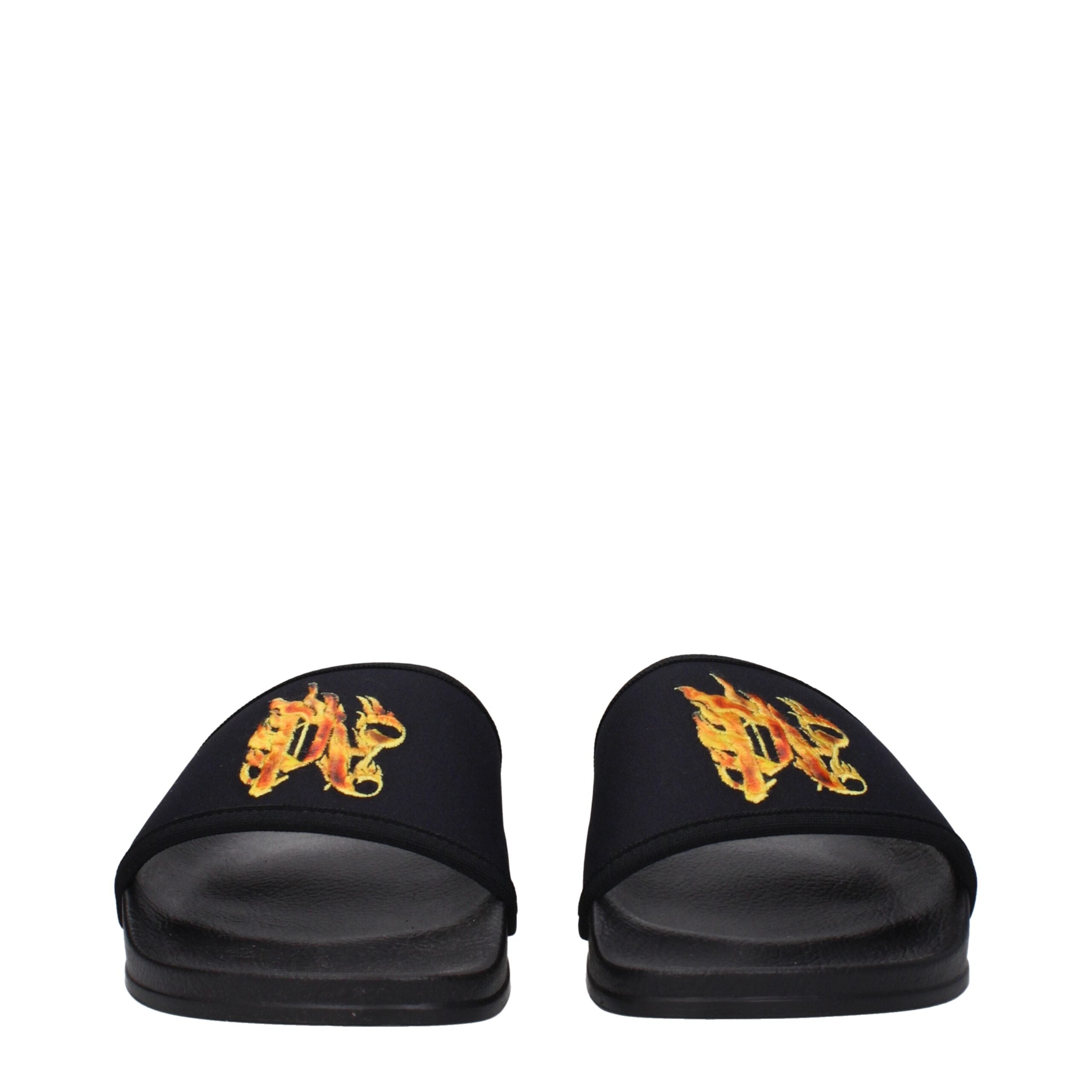 Black Fabric Slippers