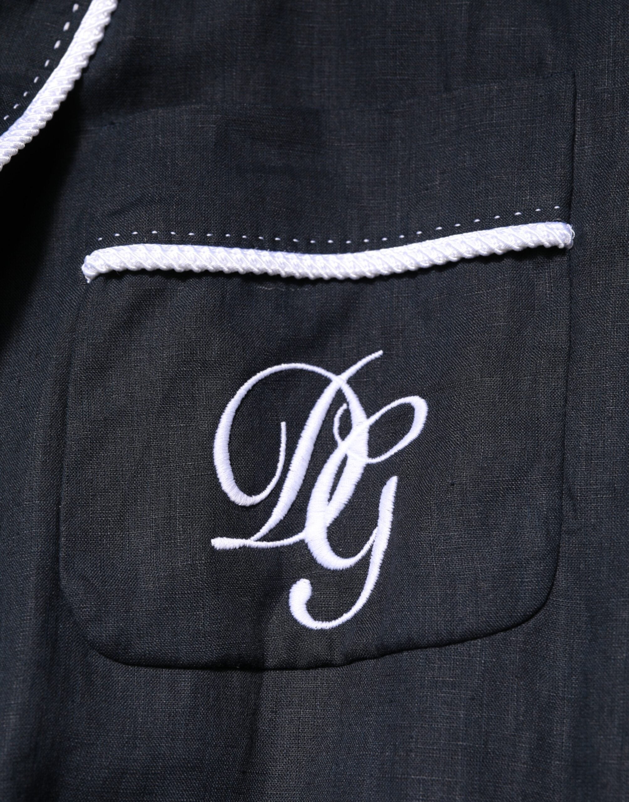 Dark Blue DG Embroidery Jacket Robe Blazer