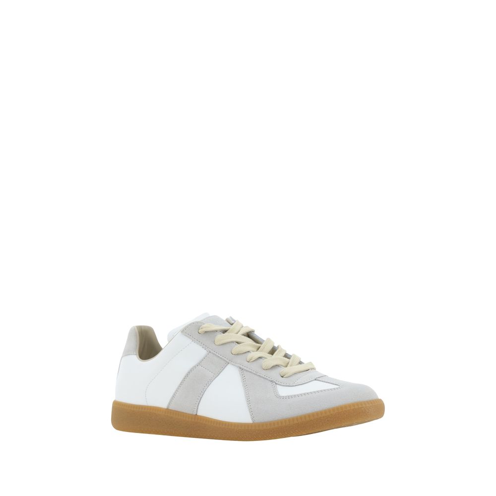 White Calf Leather Bos Taurus Low Top Sneakers