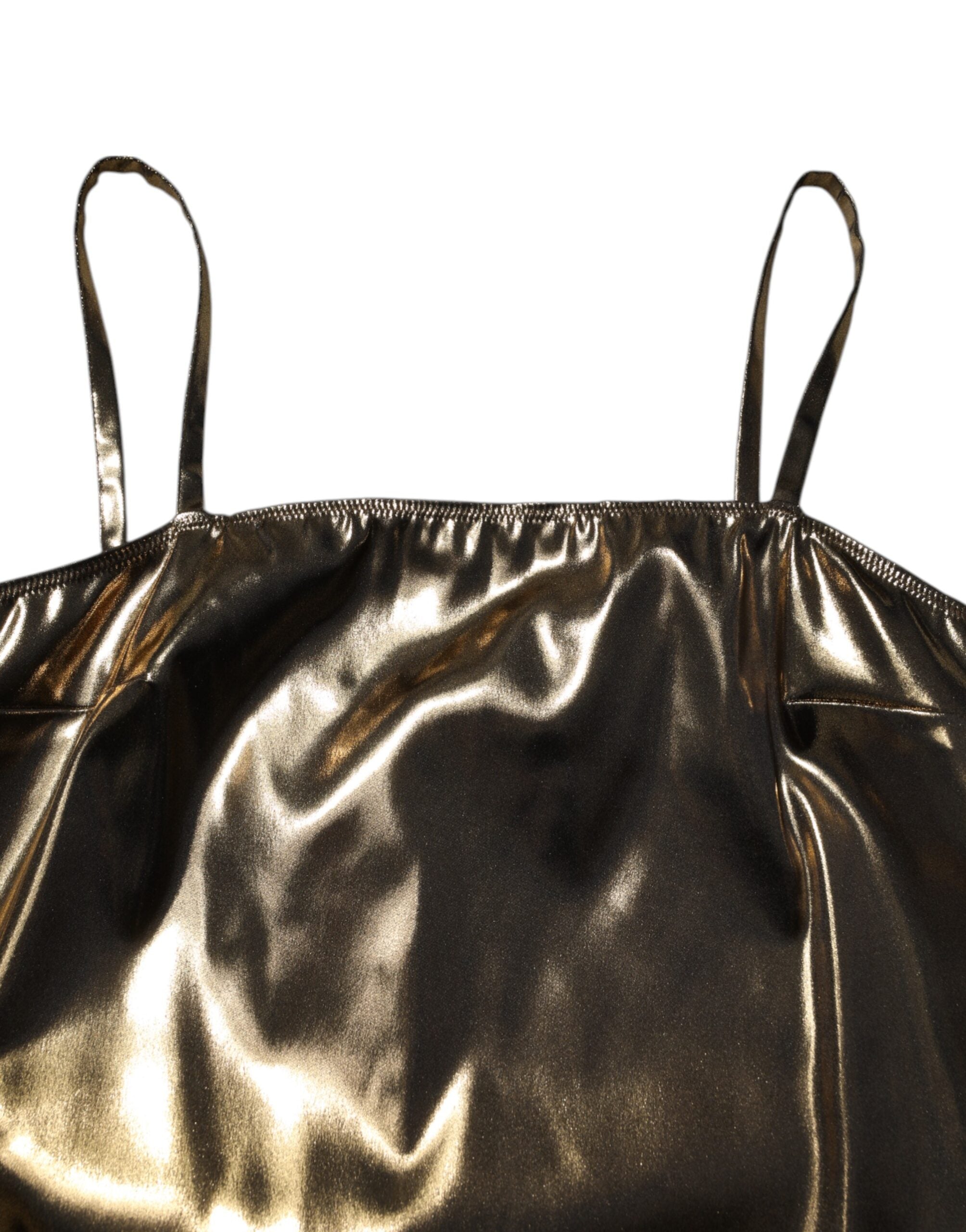 Metallic Gold Sleeveless A-line Mini Dress