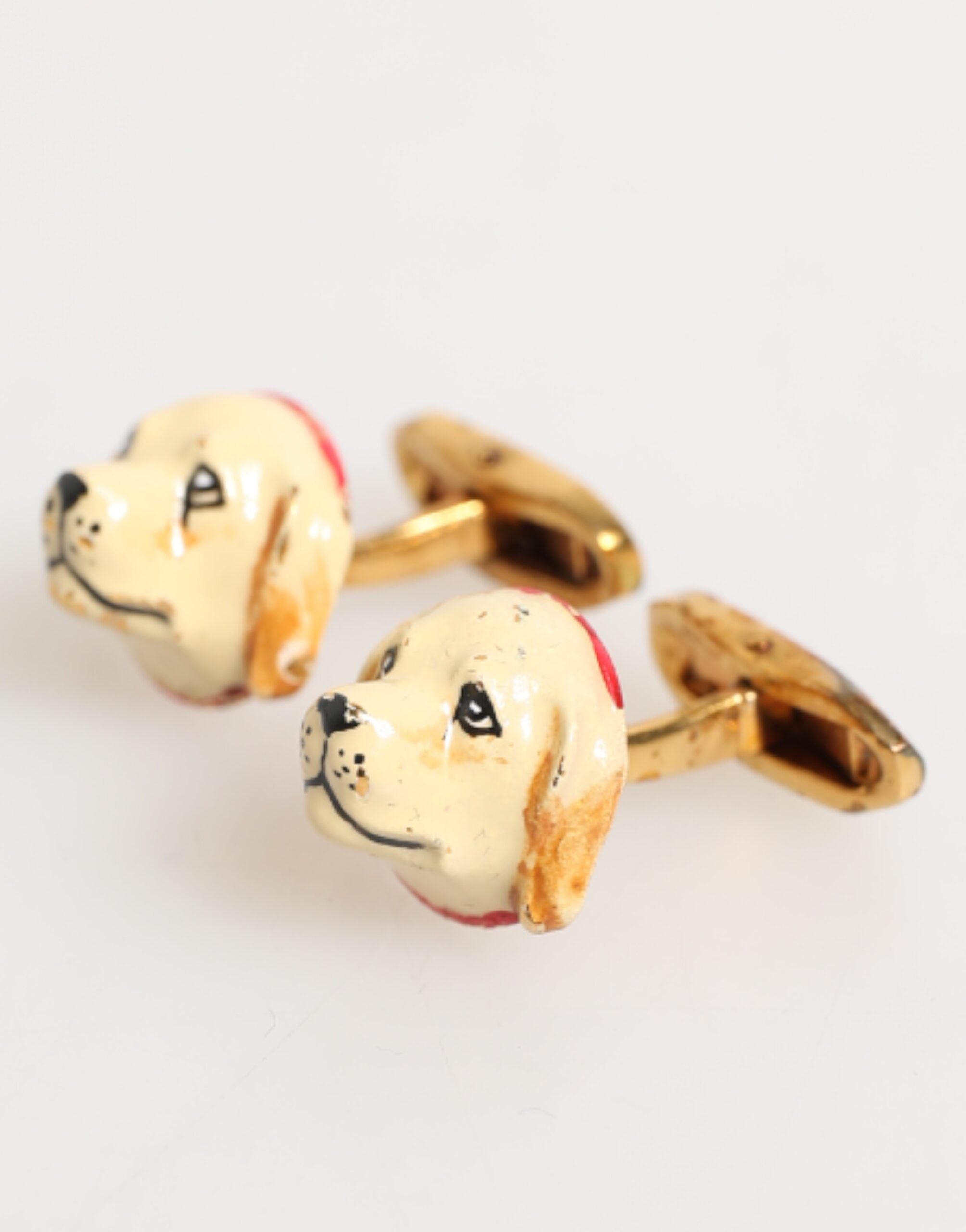 Brass Gold Tone Dog Puppy Men's Accessories Cufflink