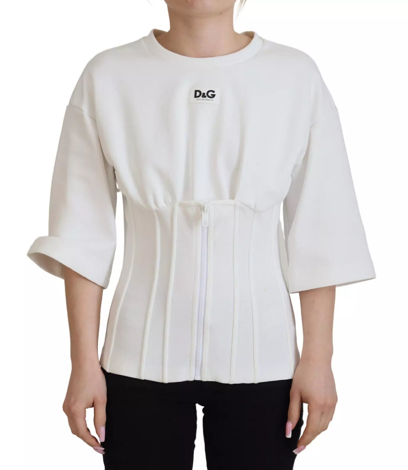White Cotton Corset Stretch Top T-shirt