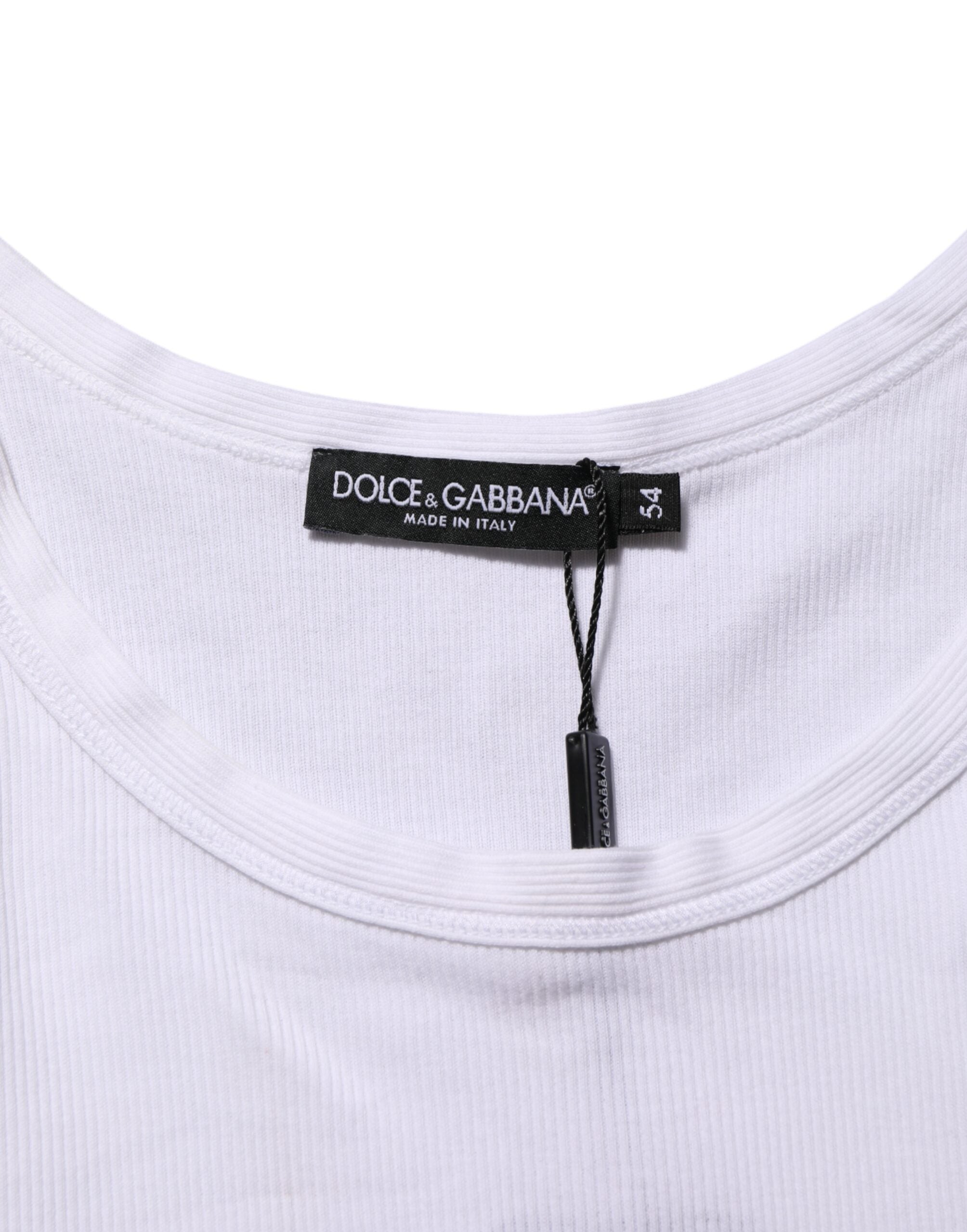 White Sleeveless Round Neck Tank Top T-shirt