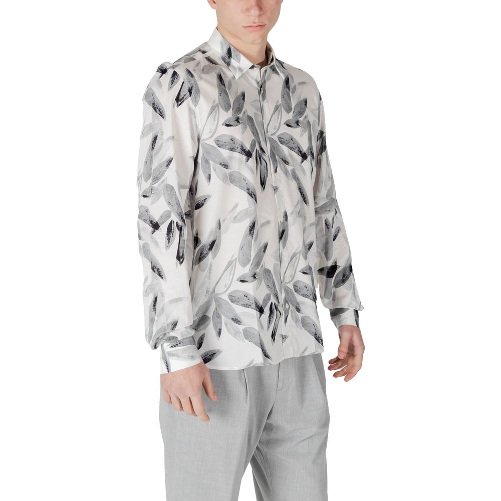 White Viscose Pattern Shirt