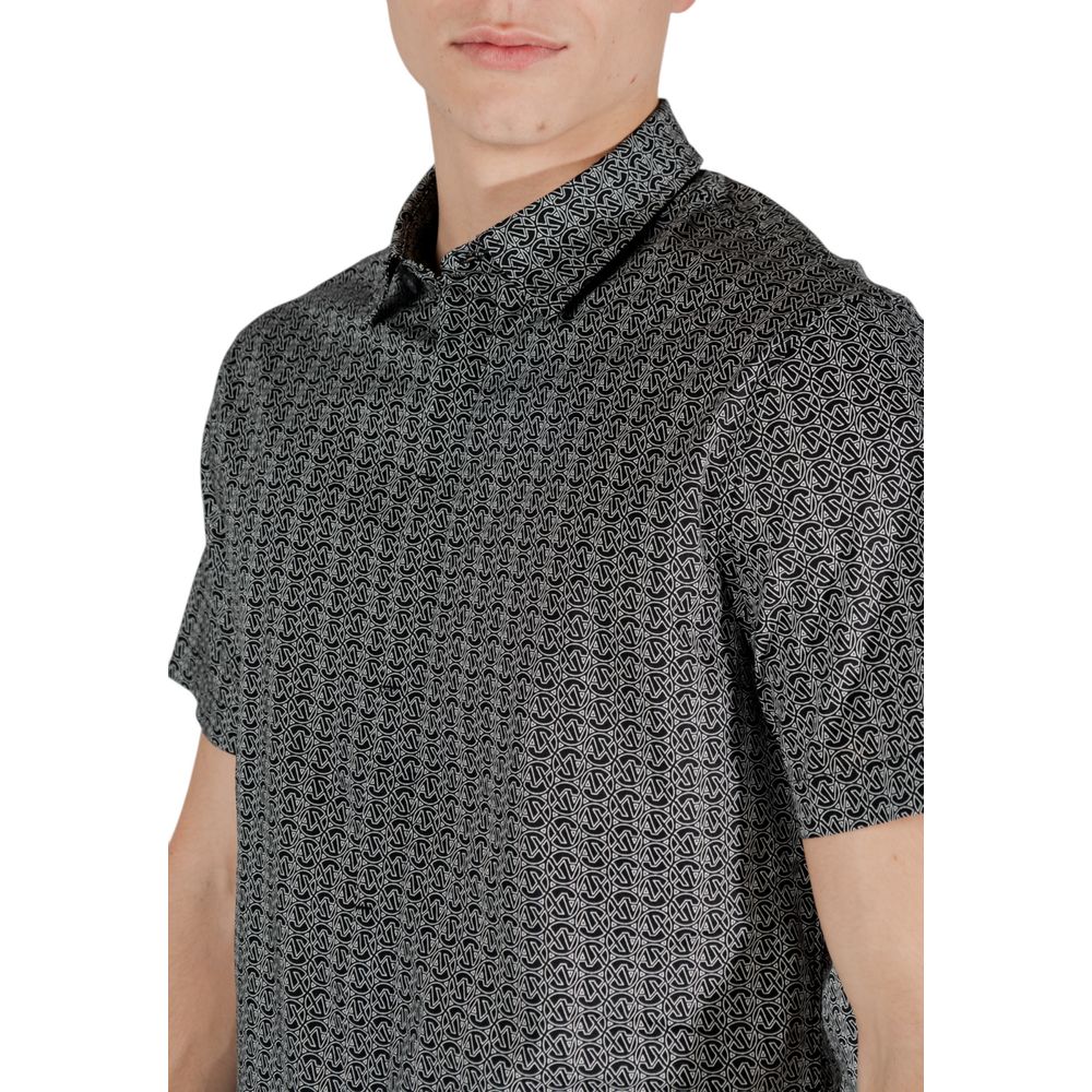 Black Cotton Shortsleeve Shirt