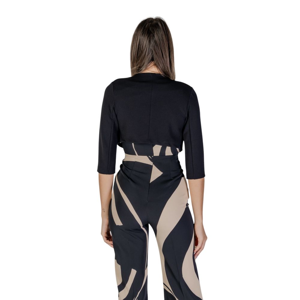 Black Polyester Sleeveless Jacket
