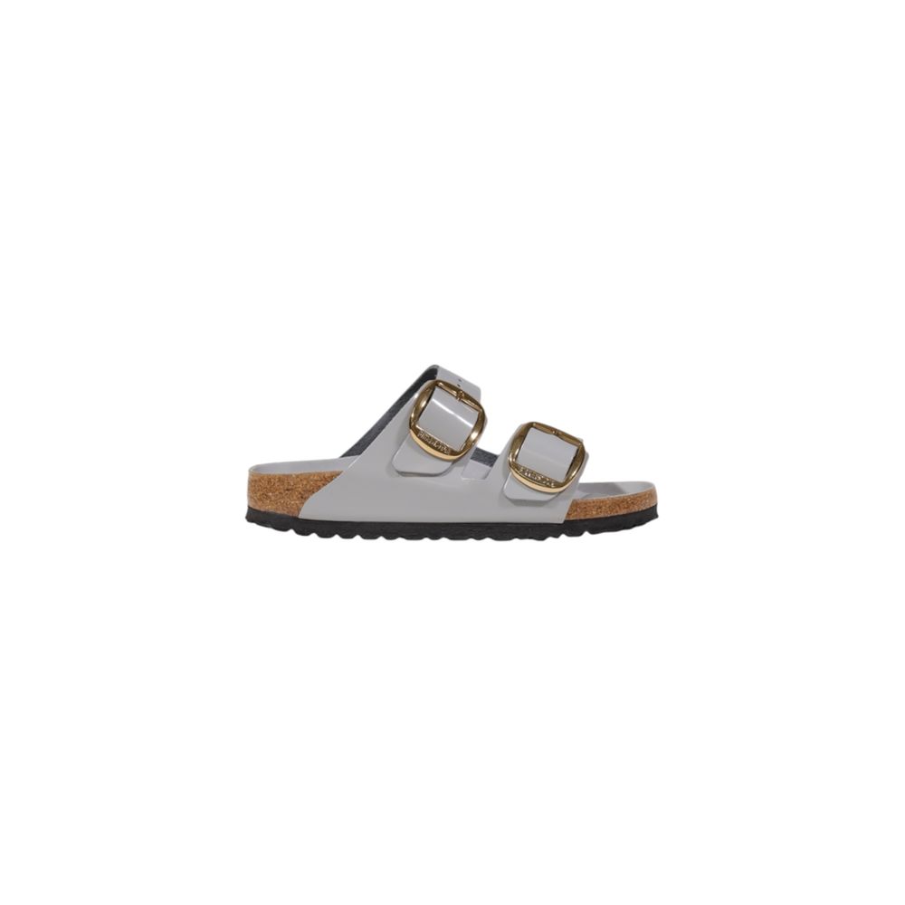 Gray Leather Slippers