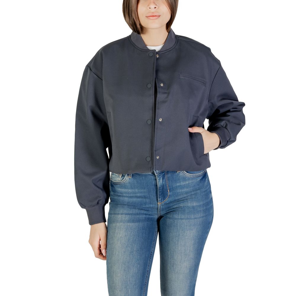 Gray Recycled Polyester Bomber