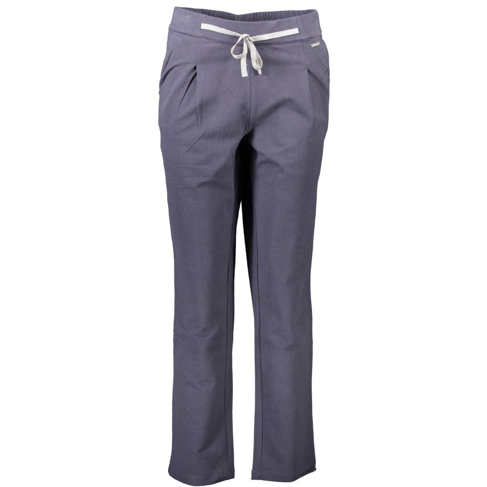Blue Cotton Women's Trouser