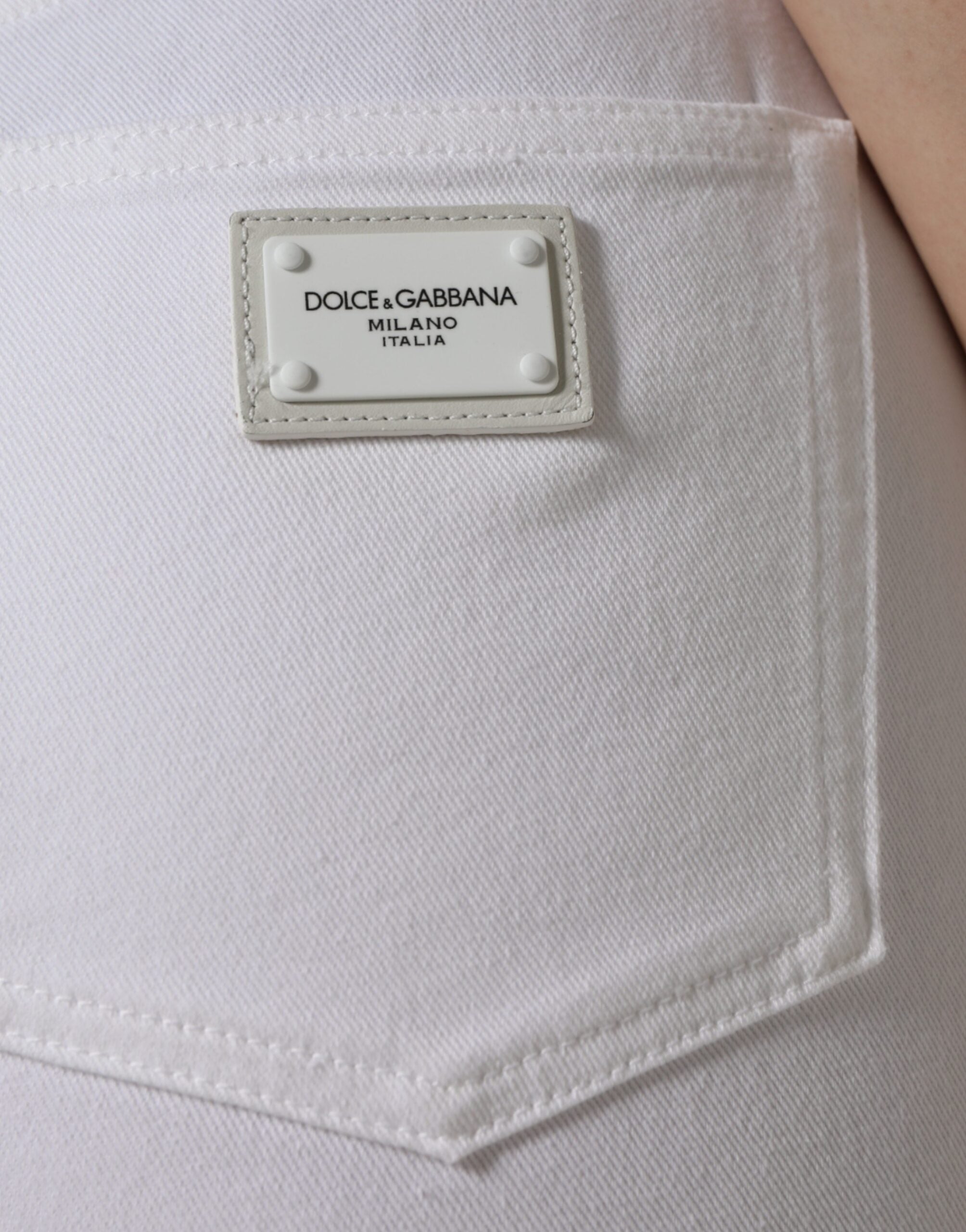 White AUDREY Cotton Logo Skinny Denim Jeans