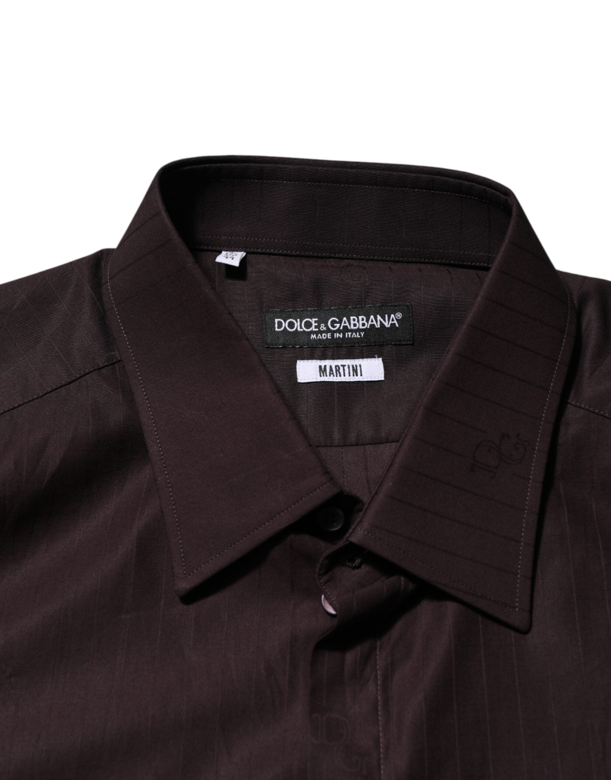 Brown Cotton LongSleeve MARTINI Dress Shirt