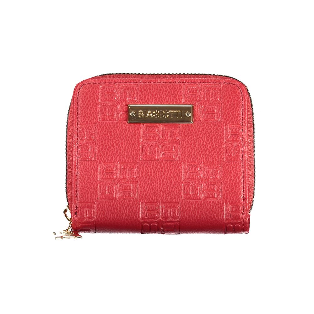 Red Polyurethane Women Wallet