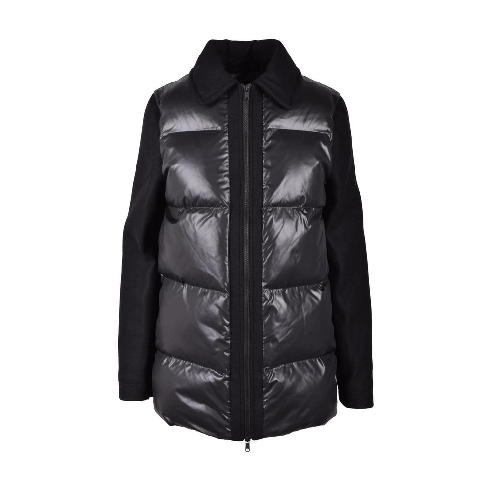 Black Polyester Full-Length Jacket