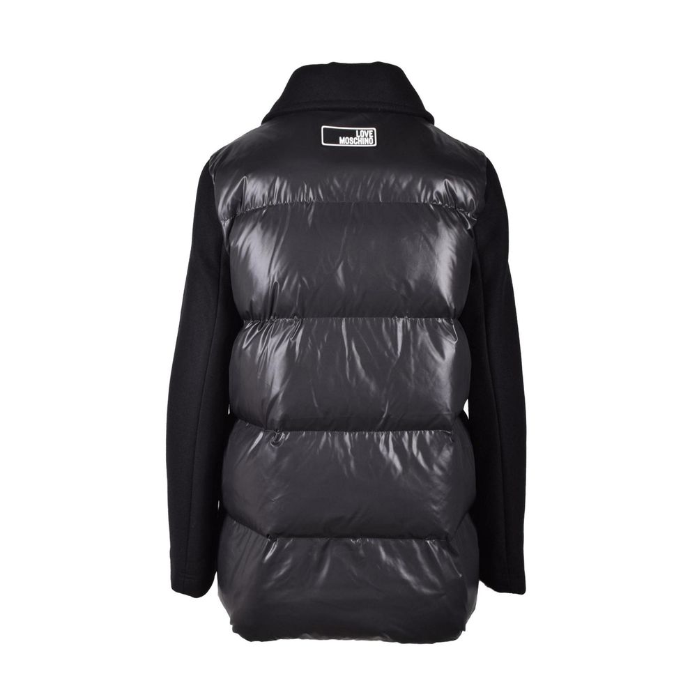 Black Polyester Full-Length Jacket