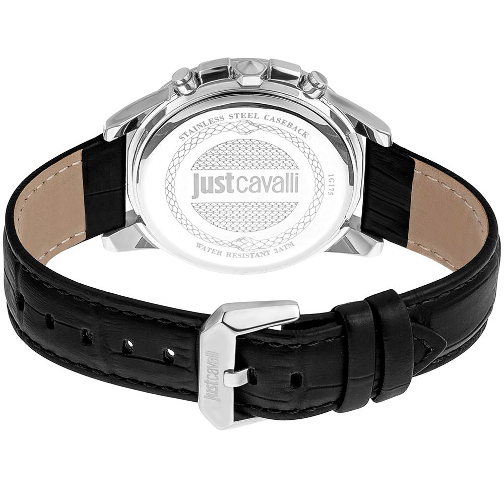 Black Leather Dress Watch