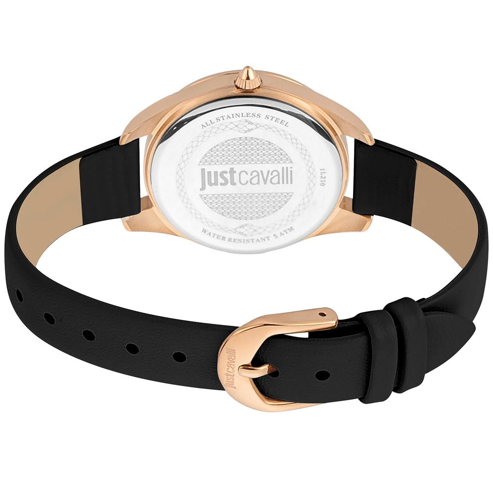 Black Leather Dress Watch