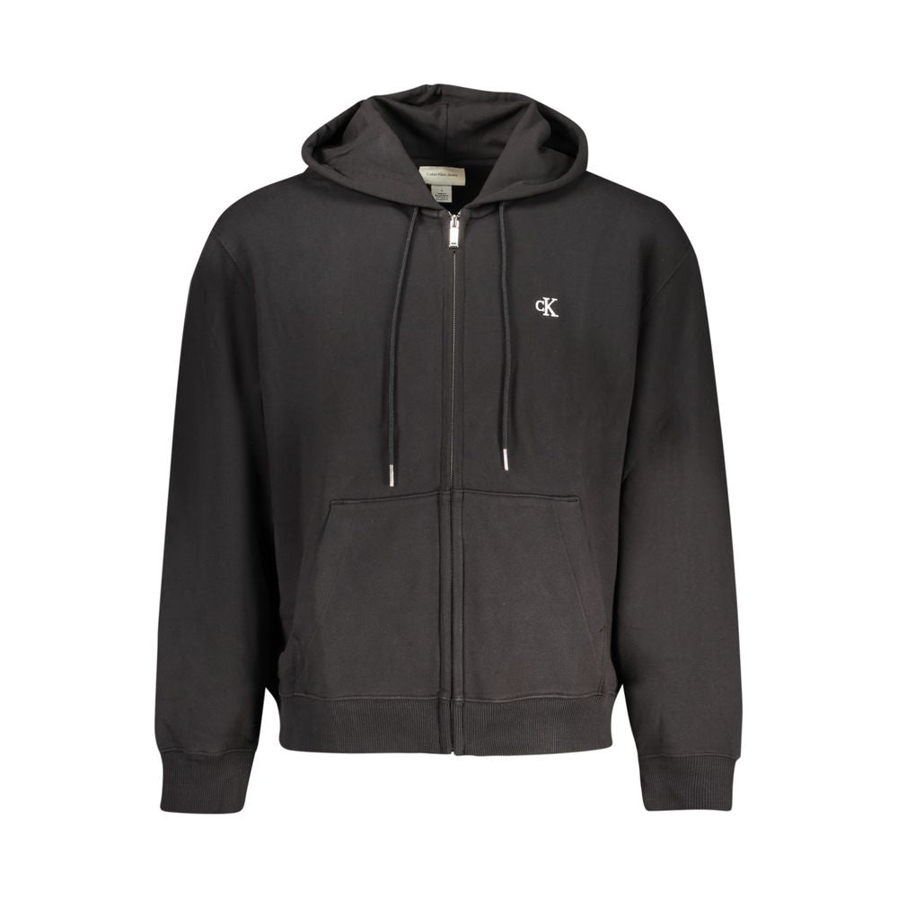 Black Cotton Men's Sweatshirt Hoodie