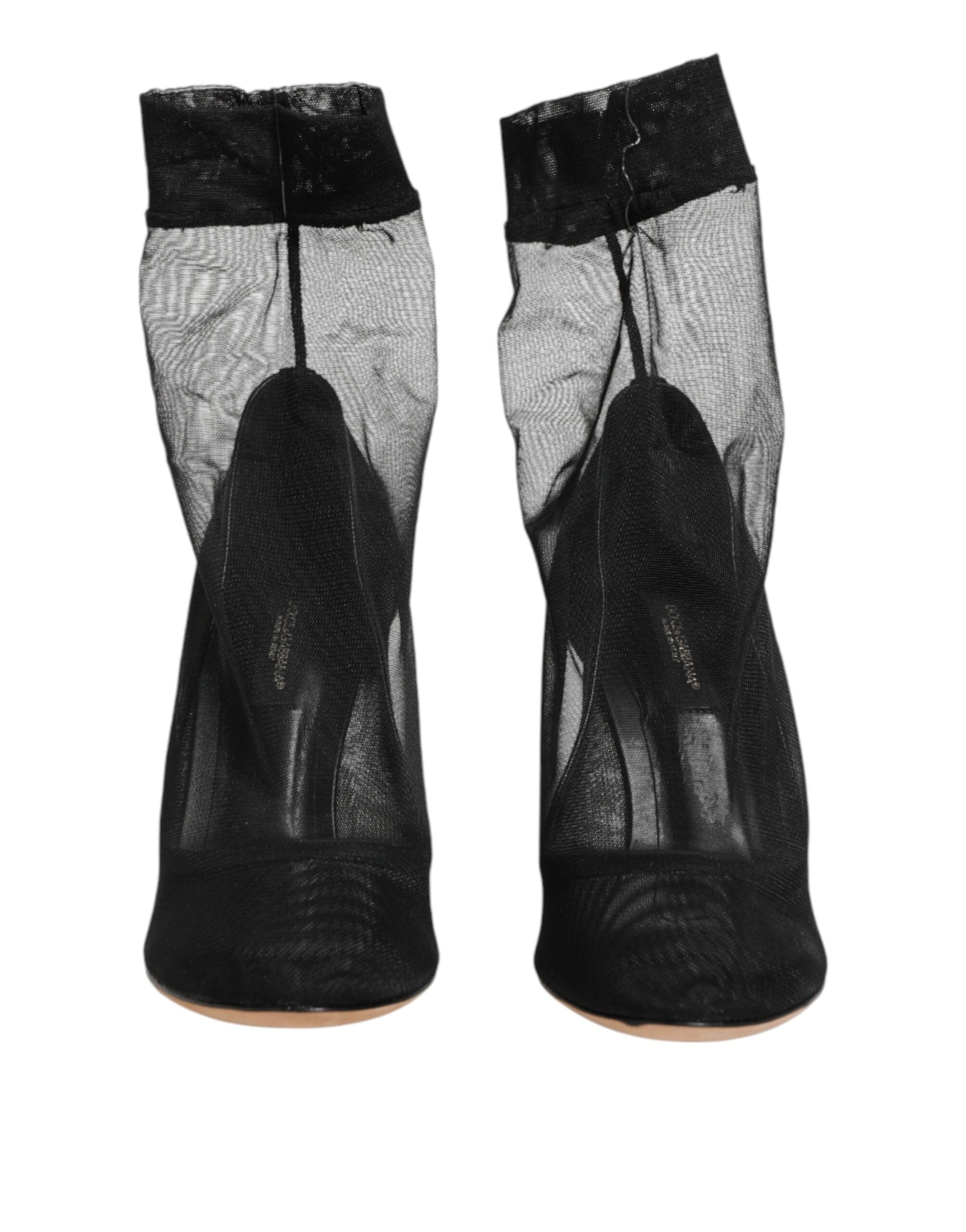 Black Nylon Stretch Mesh Sock Boots Shoes
