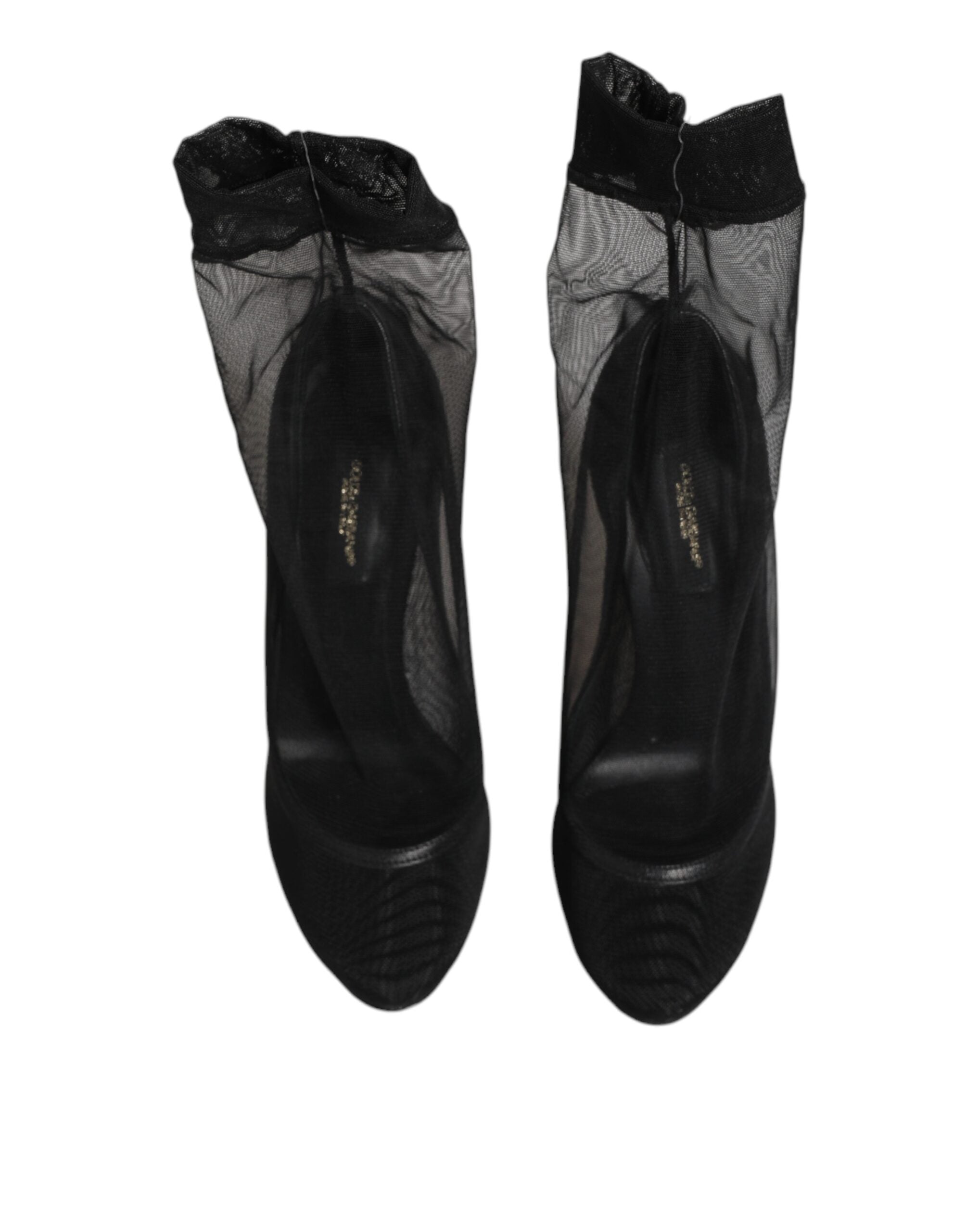 Black Nylon Stretch Mesh Sock Boots Shoes