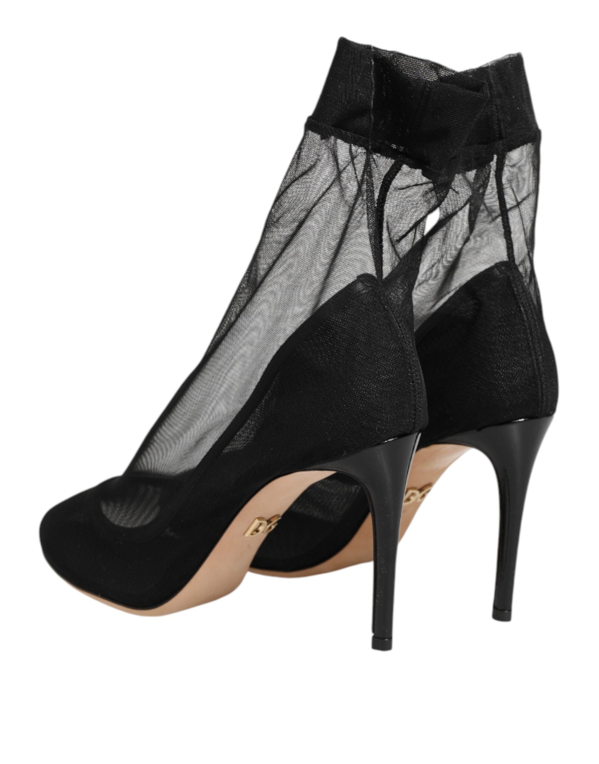 Black Nylon Stretch Mesh Sock Boots Shoes