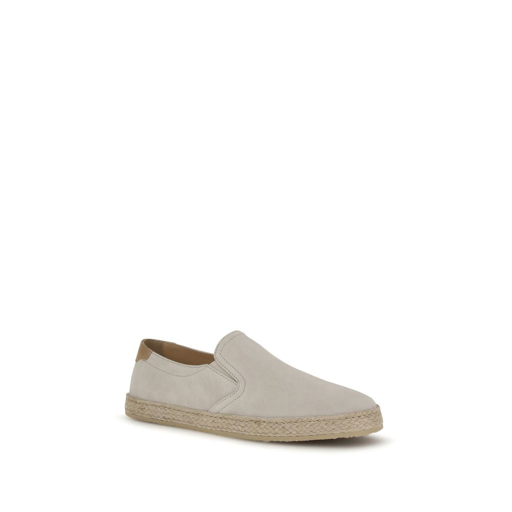 Gray Calf Leather Bos Taurus Low Top Sneakers