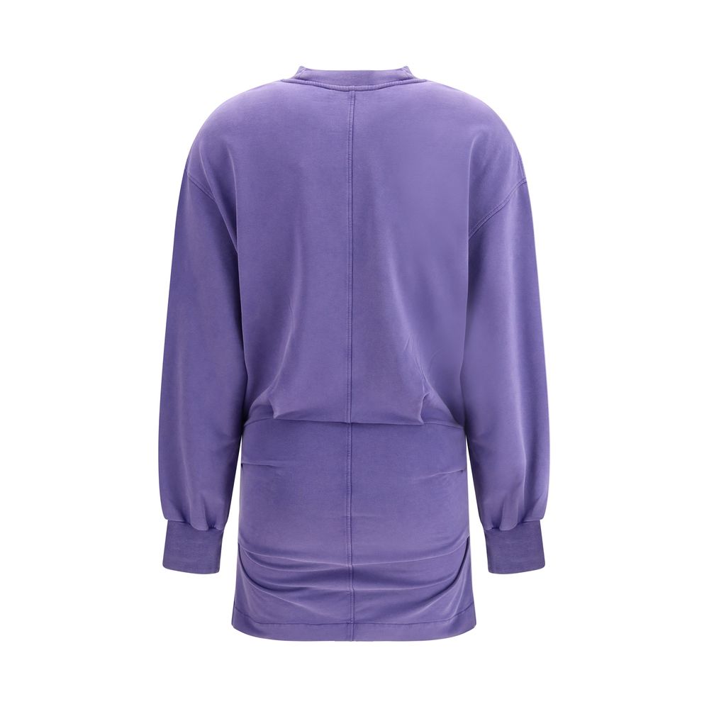Purple Cotton Casual Dress
