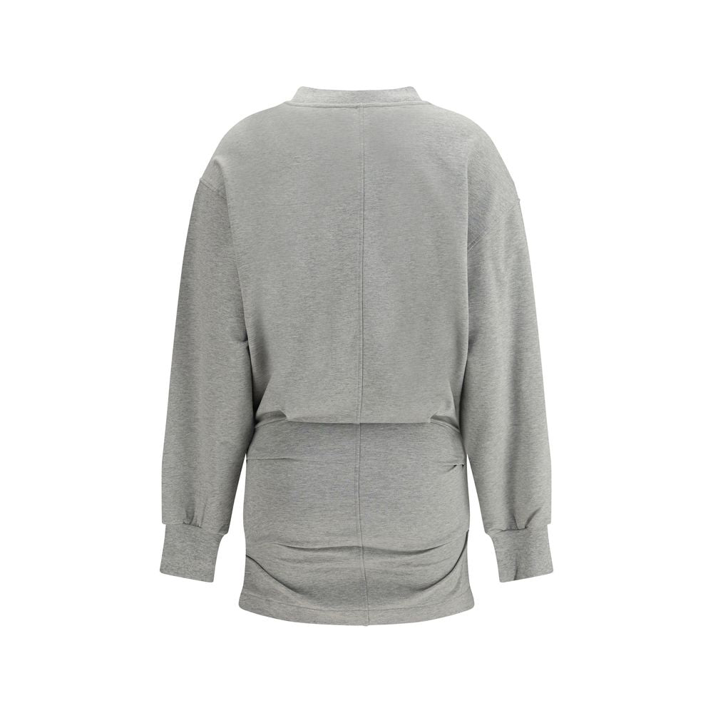 Gray Cotton Casual Dress