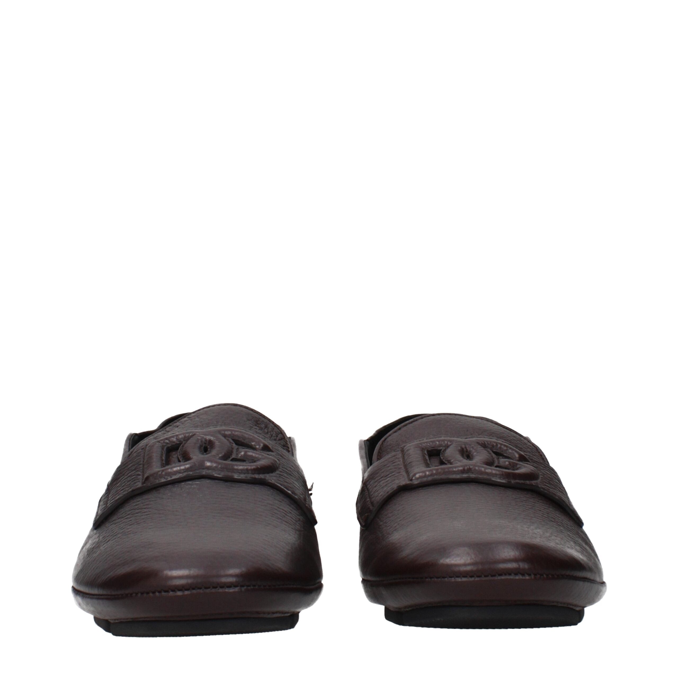 Brown Leather Slip-On Loafers