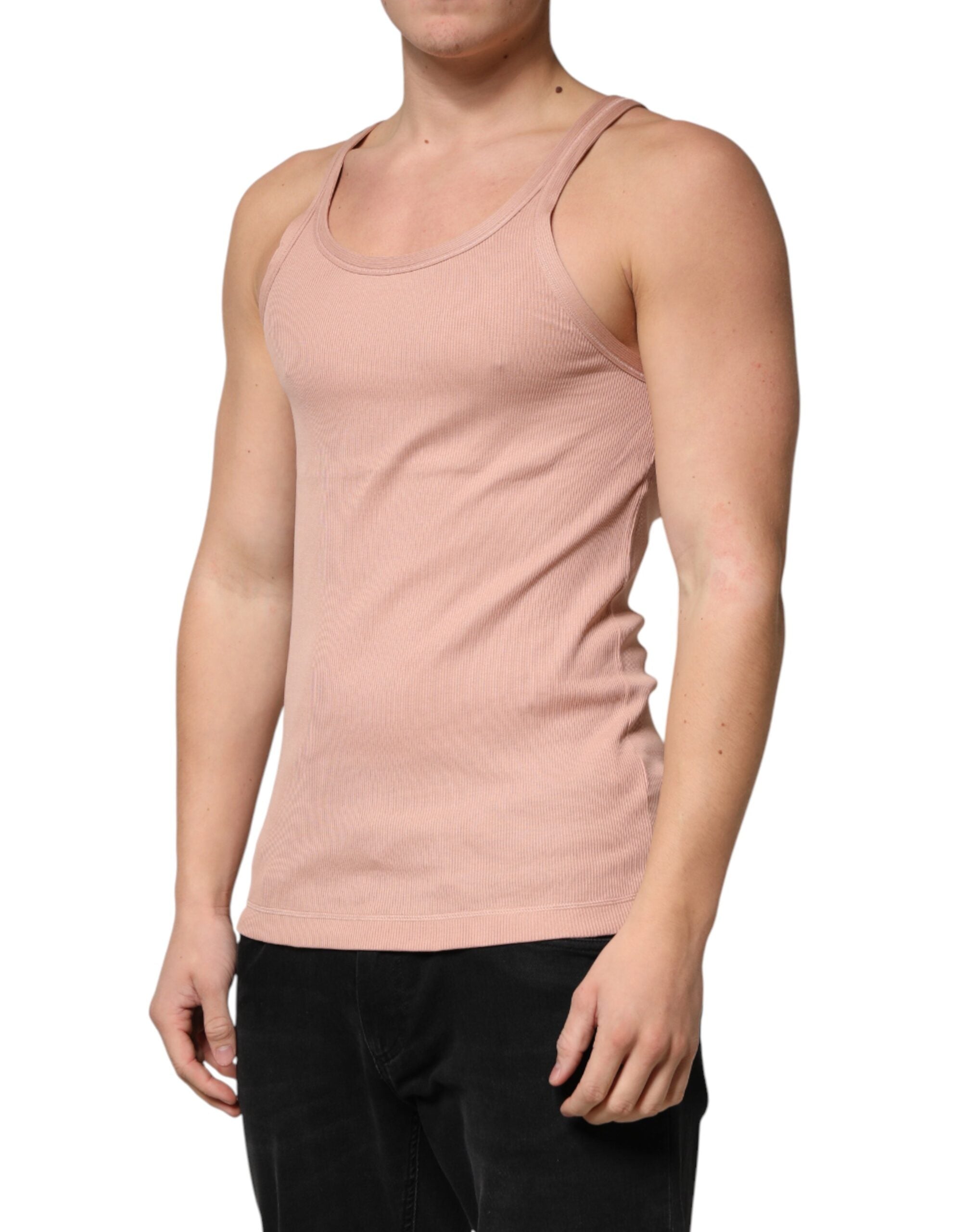 Pink Sleeveless Round Neck Tank Top T-shirt