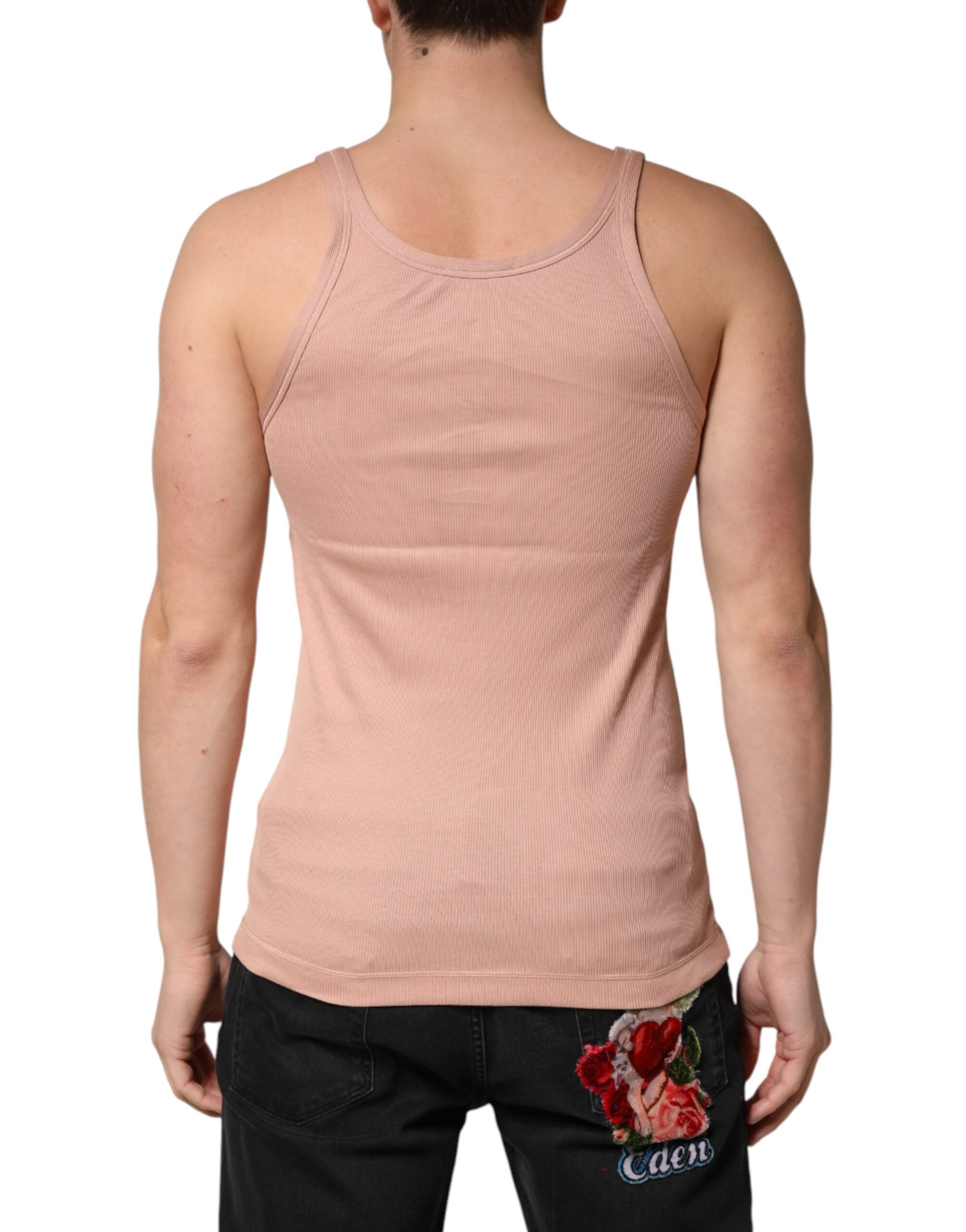 Pink Sleeveless Round Neck Tank Top T-shirt