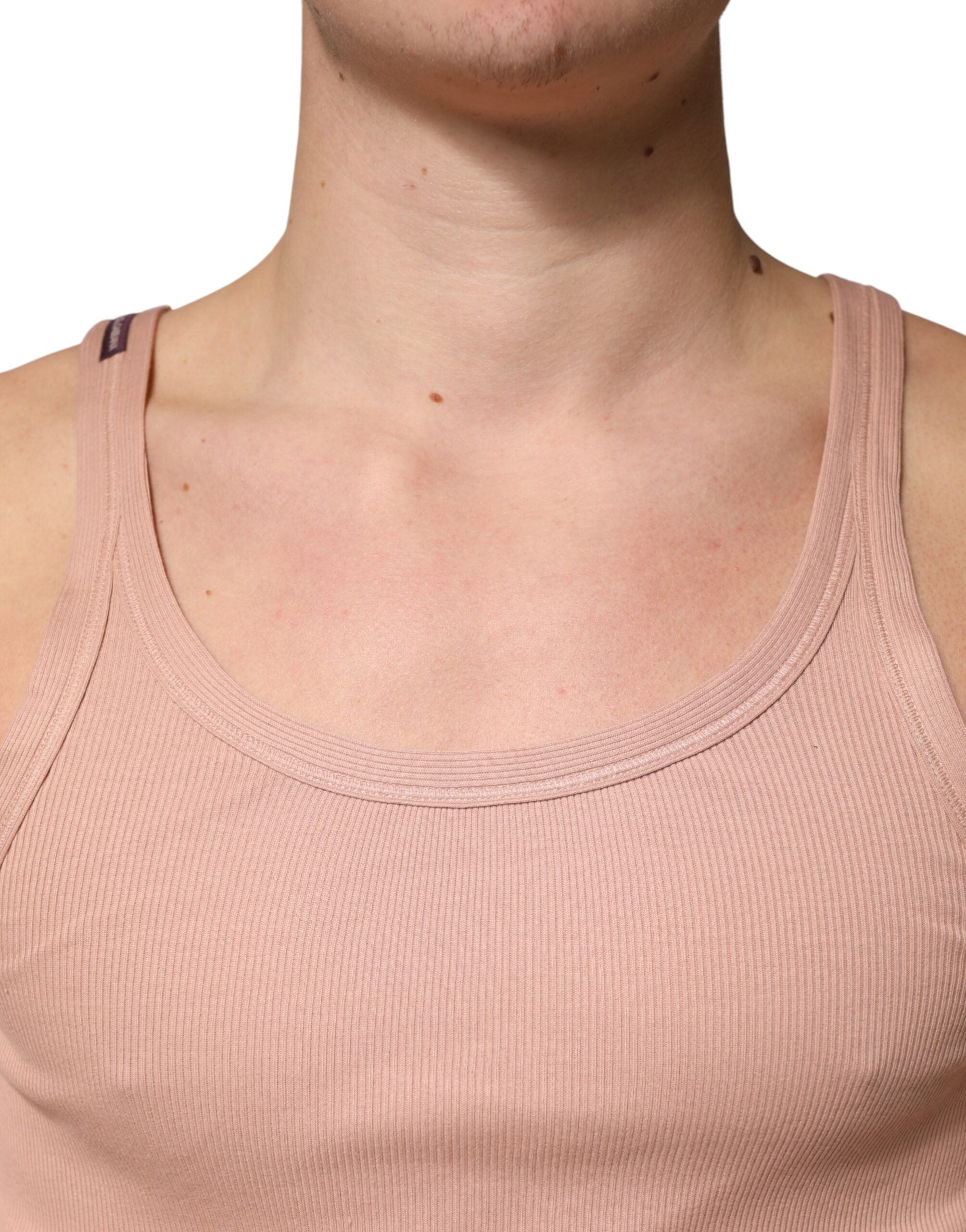 Pink Sleeveless Round Neck Tank Top T-shirt