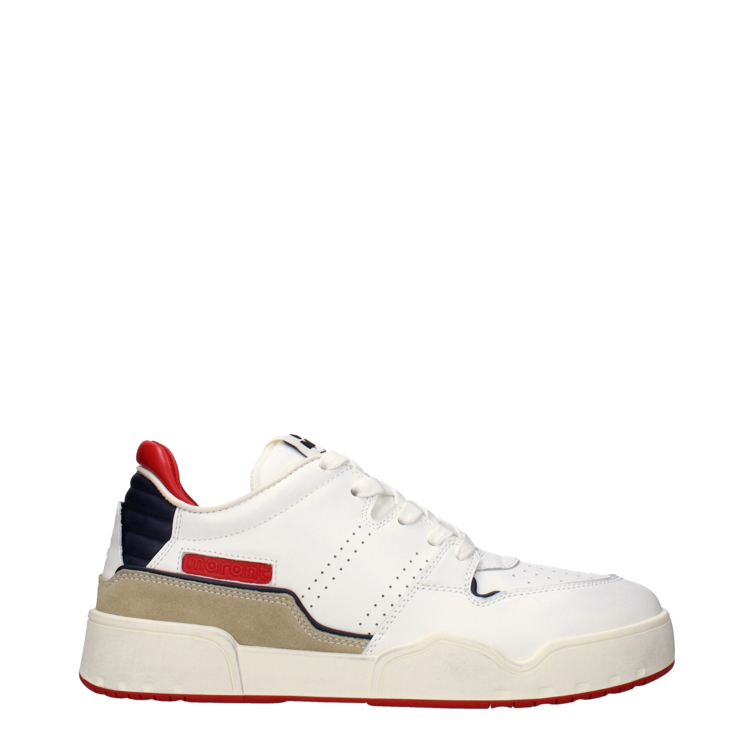 White Leather Low Top Sneakers