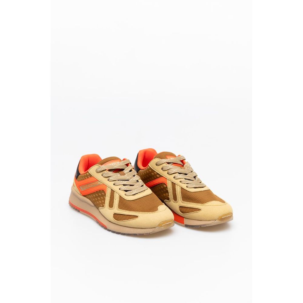 Beige Leather Sneakers
