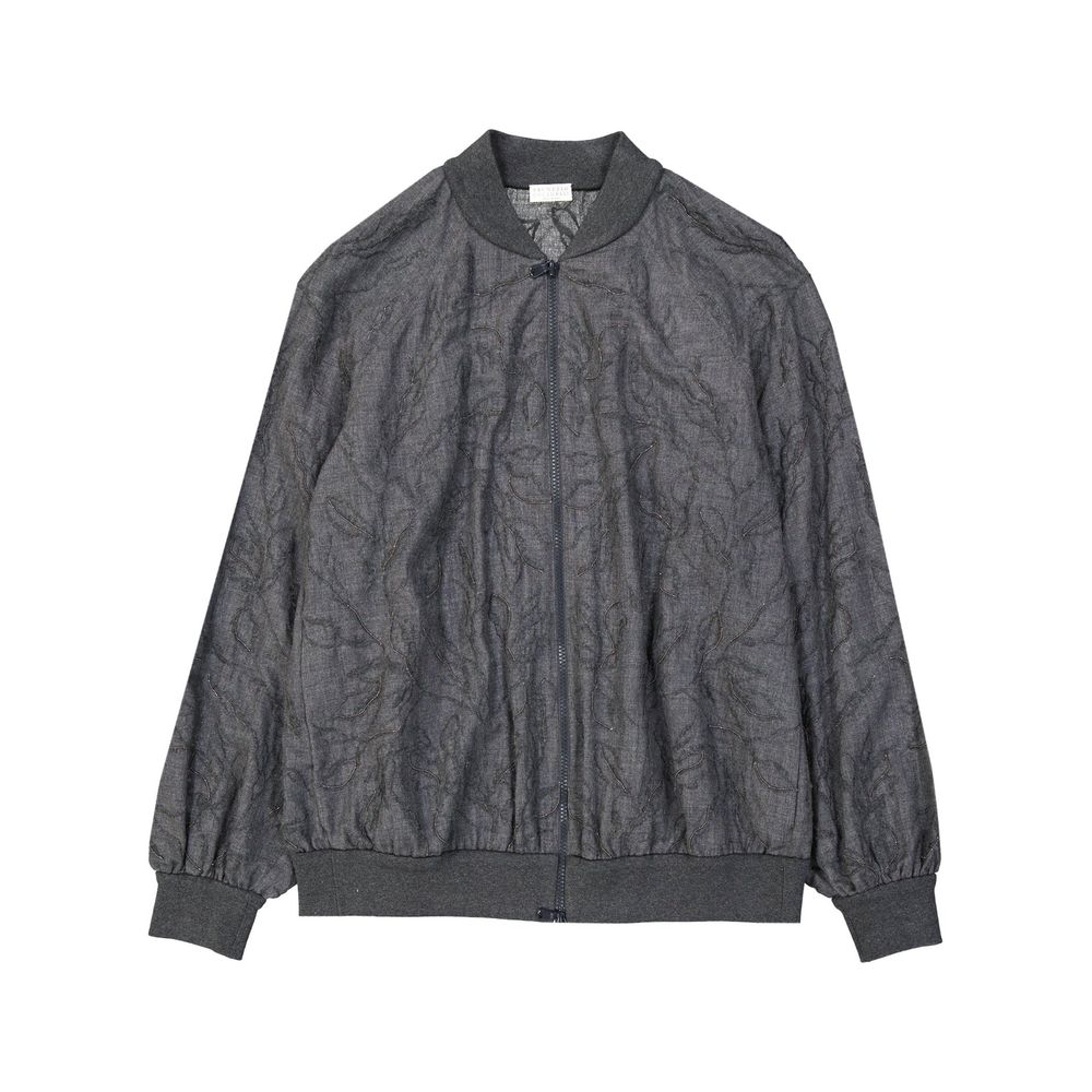 Gray Virgin Wool Bomber