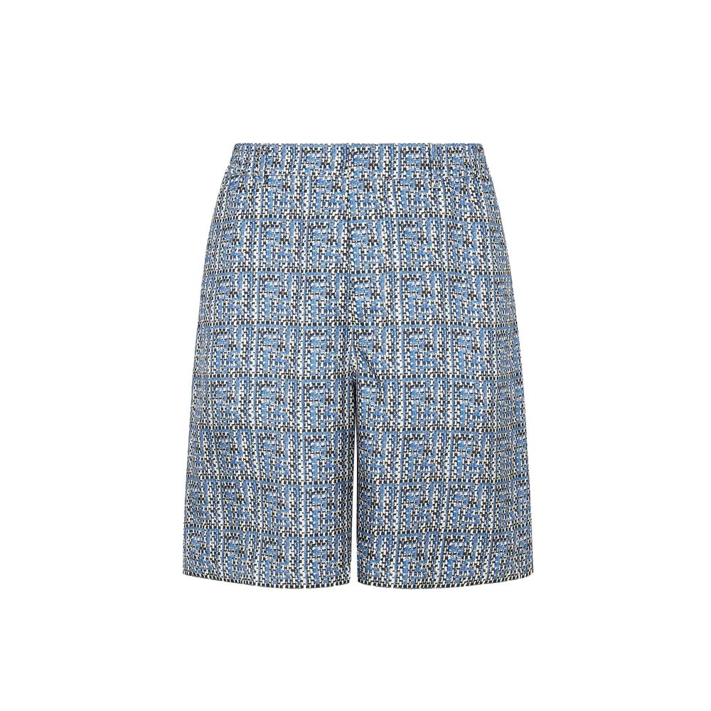 Blue Silk Bermuda Shorts