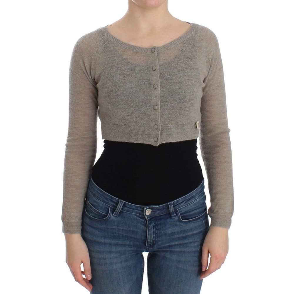 Beige Alpaca Leather Cardigan