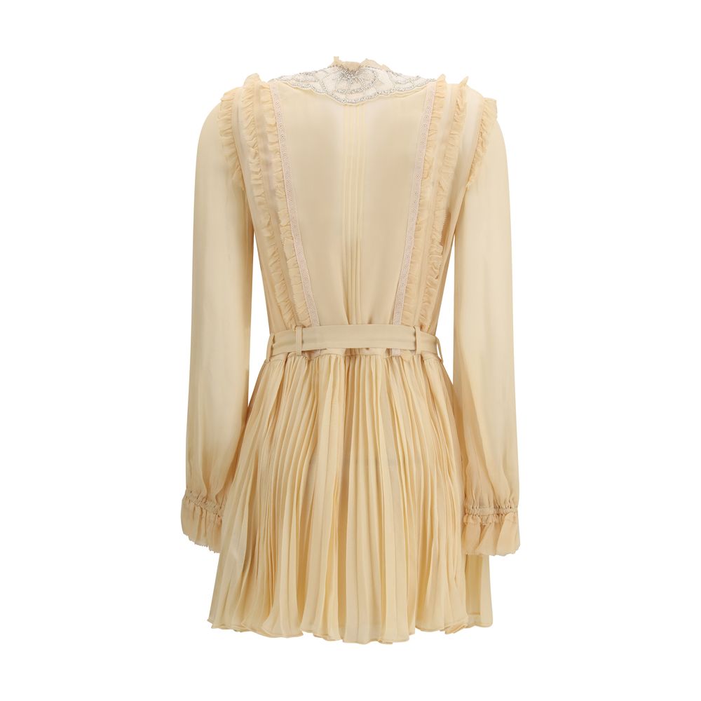 Beige Viscose Casual Dress