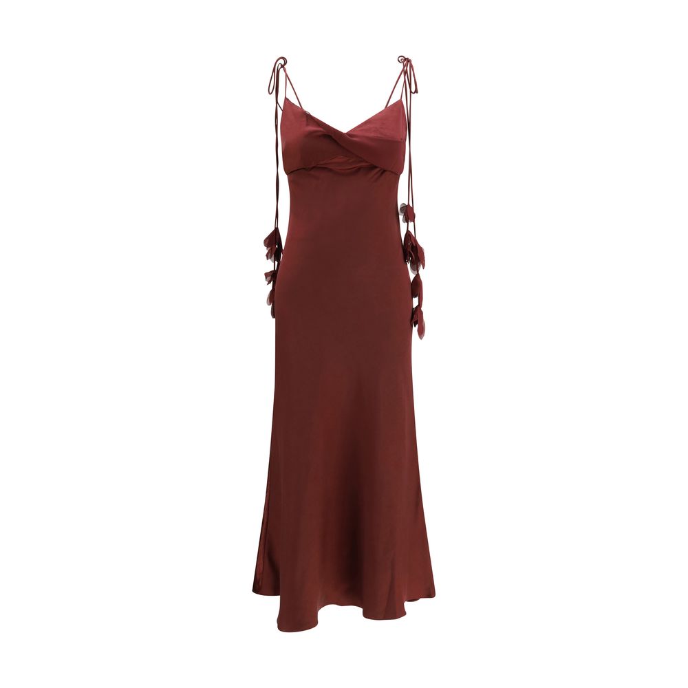 Bordeaux Polyester Cocktail Dress