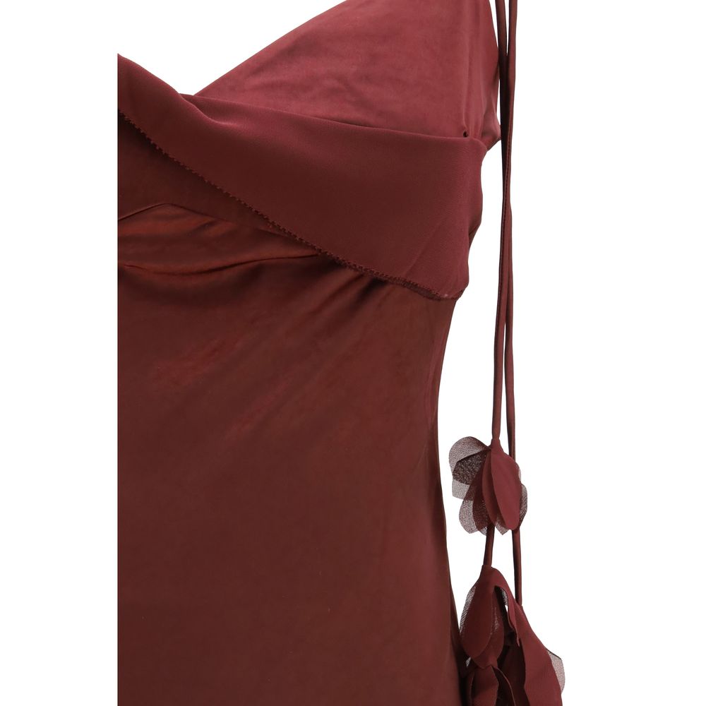 Bordeaux Polyester Cocktail Dress