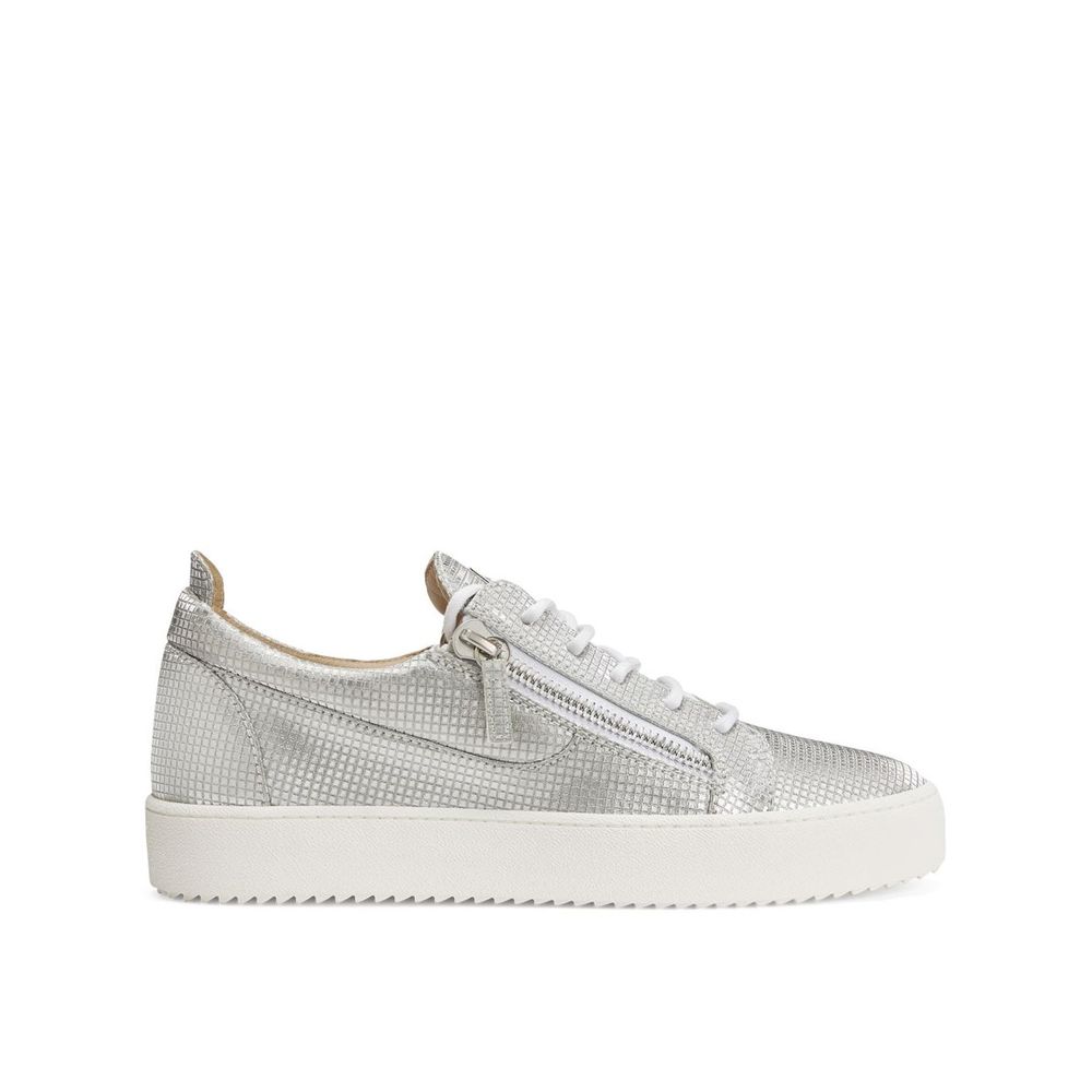 Silver Fabric Sneakers