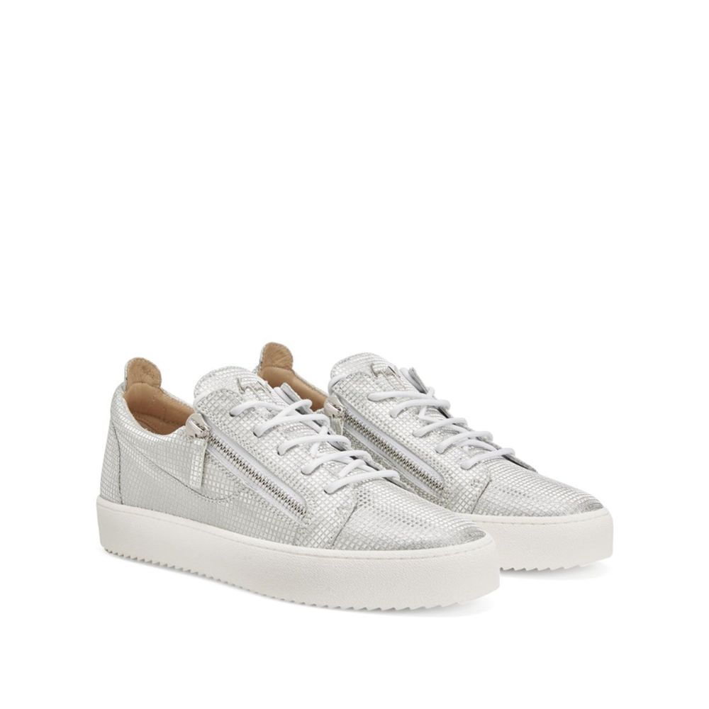 Silver Fabric Sneakers