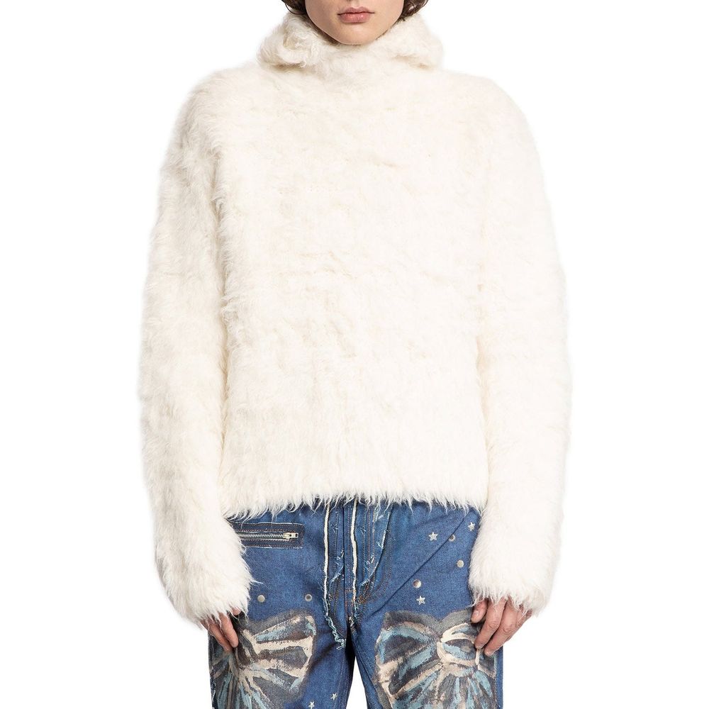 White Alpaca Leather Sweatshirt