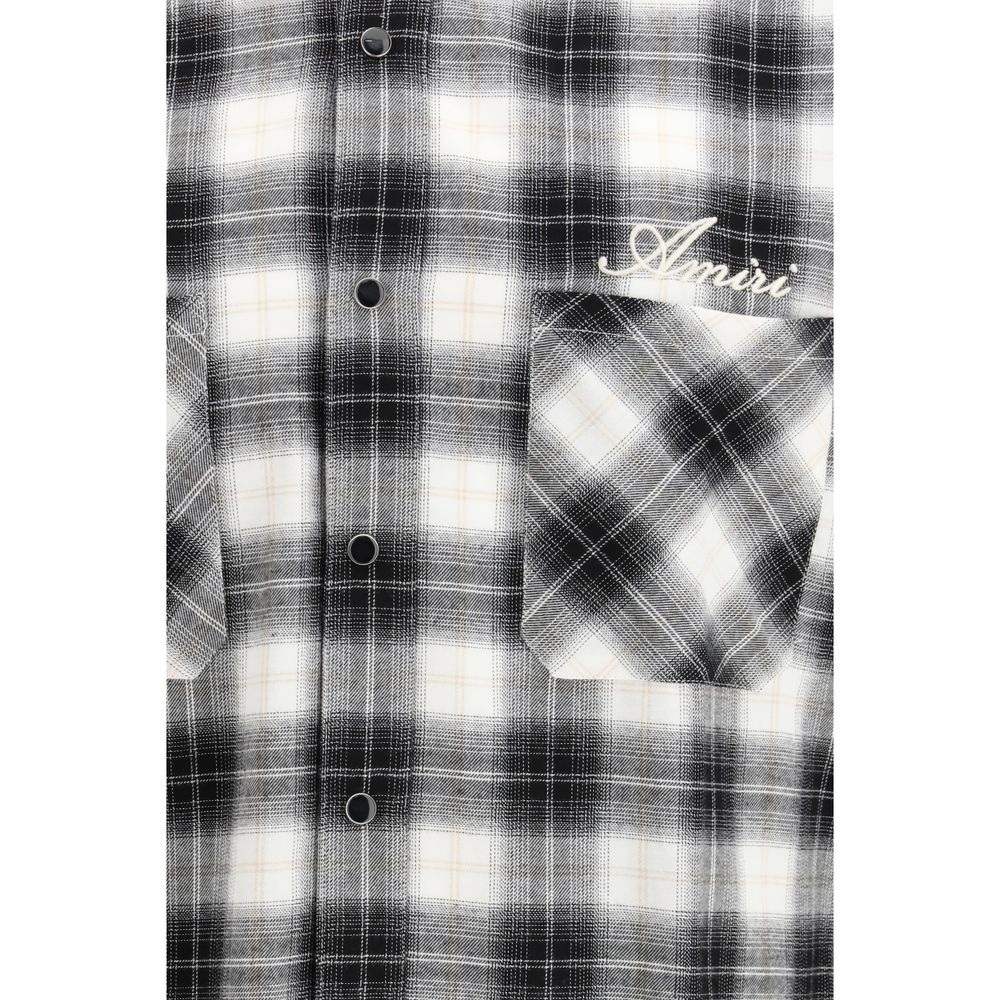 Black Cotton Pattern Shirt