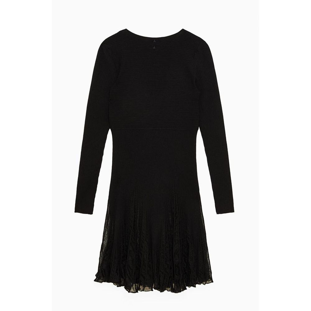 Black Viscose Casual Dress