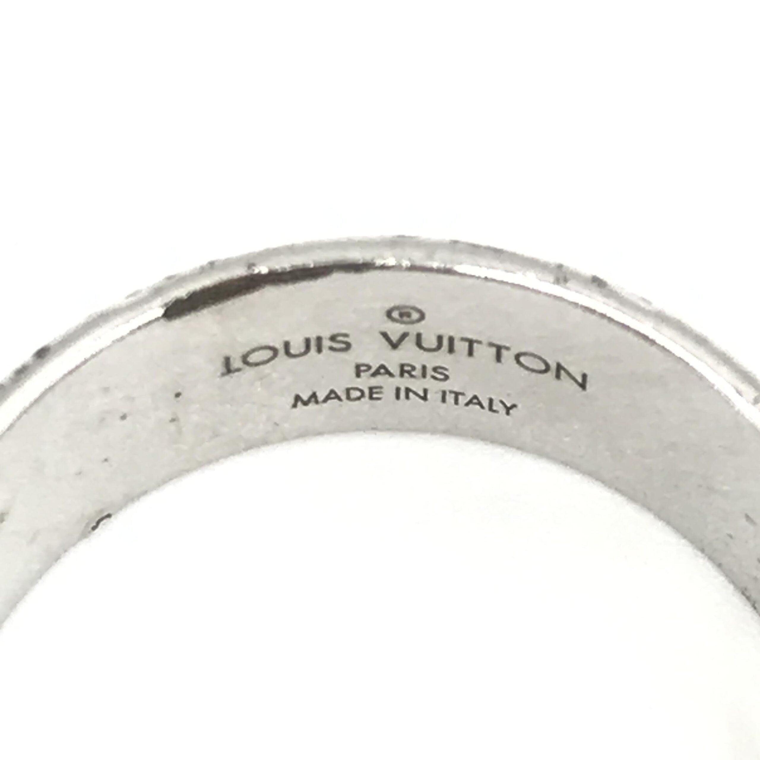 Silver-Tone Monogram Band Ring