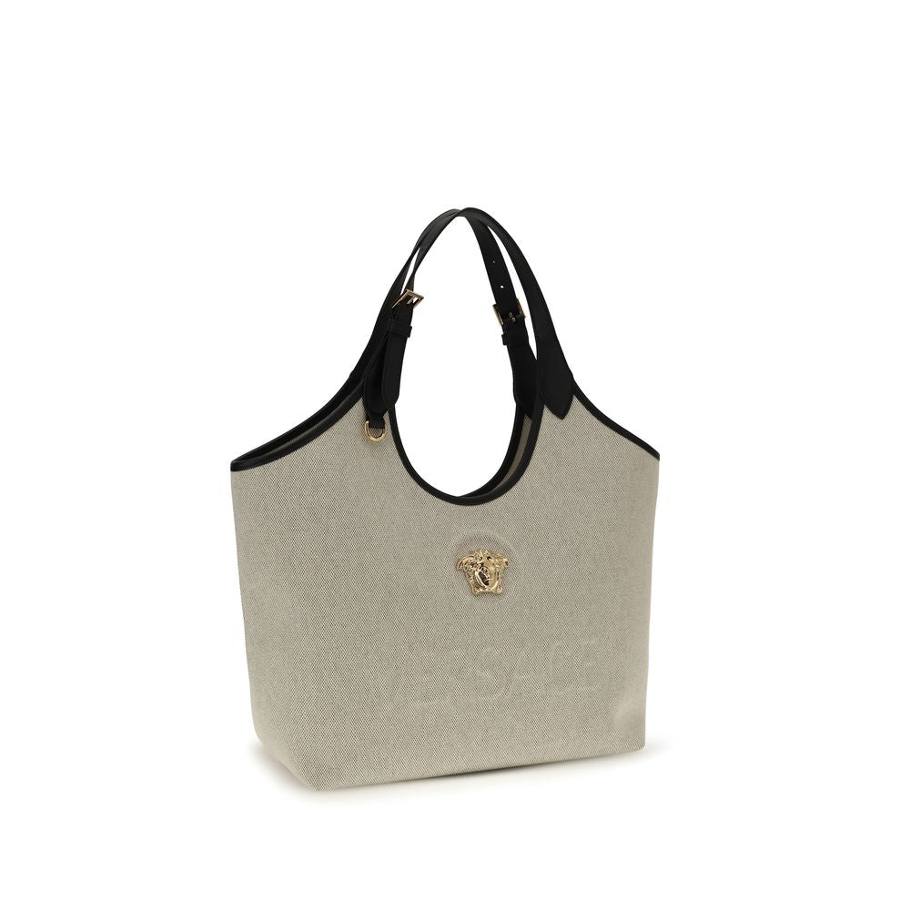 Beige Cotton Shoulder Bag