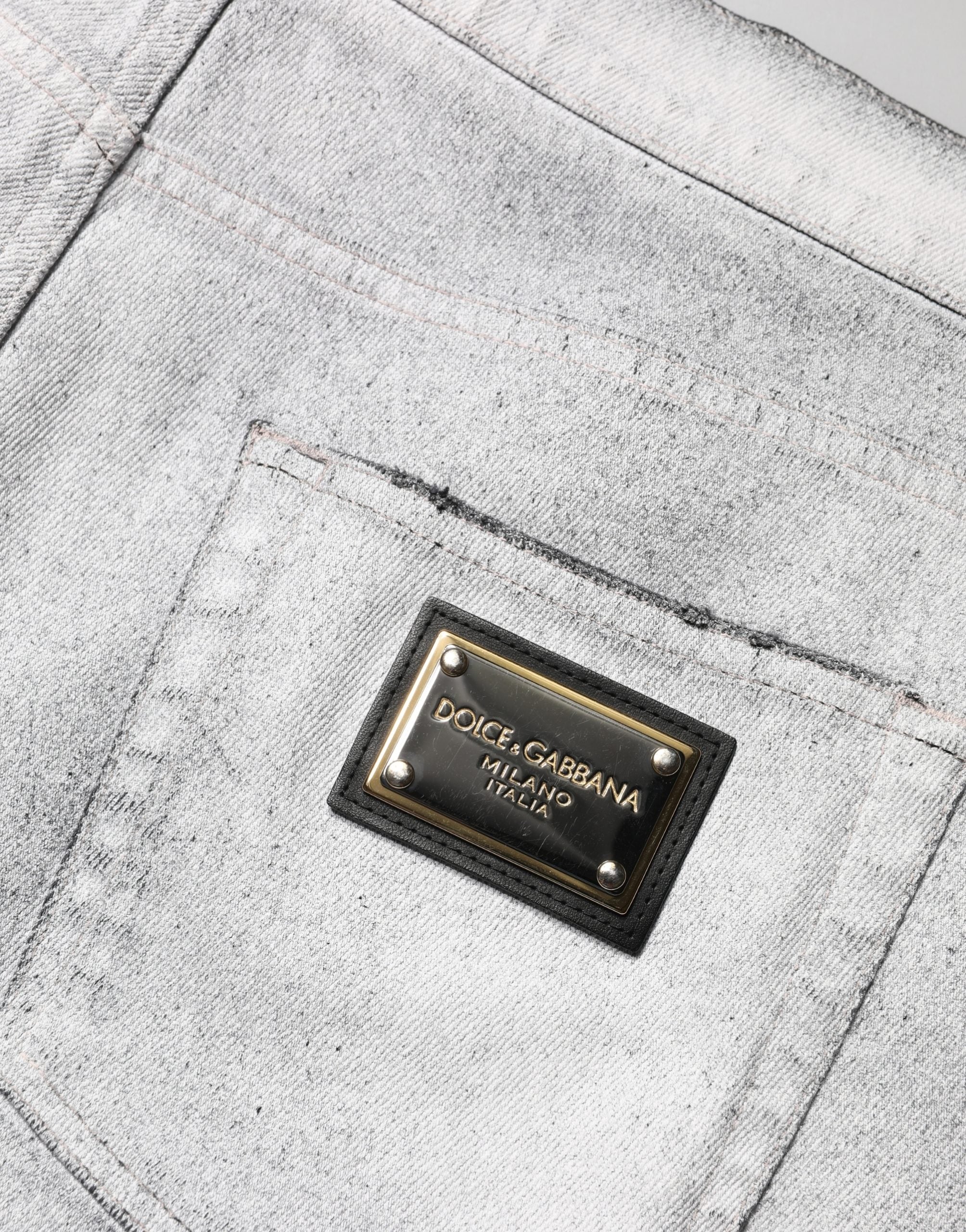 Light Gray Distressed Skinny Men Denim Jeans