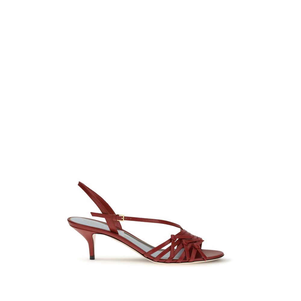 Multicolor Goatskin Strap-On Sandals